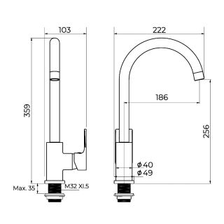 Смеситель для кухни Knotlor KN-31, хром